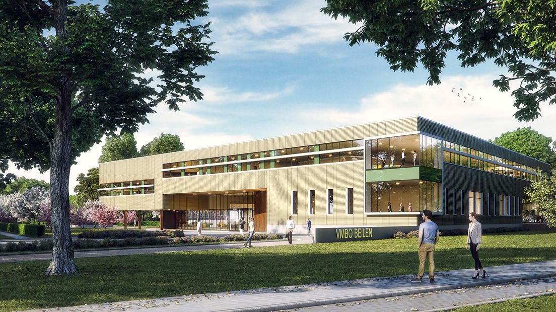 De nieuwbouwlocatie van de VO-school in Beilen  (Rechten: Wind Design + Build)