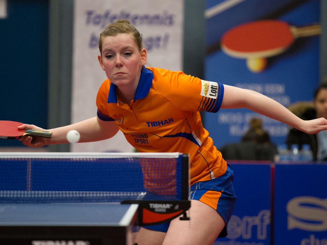 Britt Eerland in actie voor Nederland.