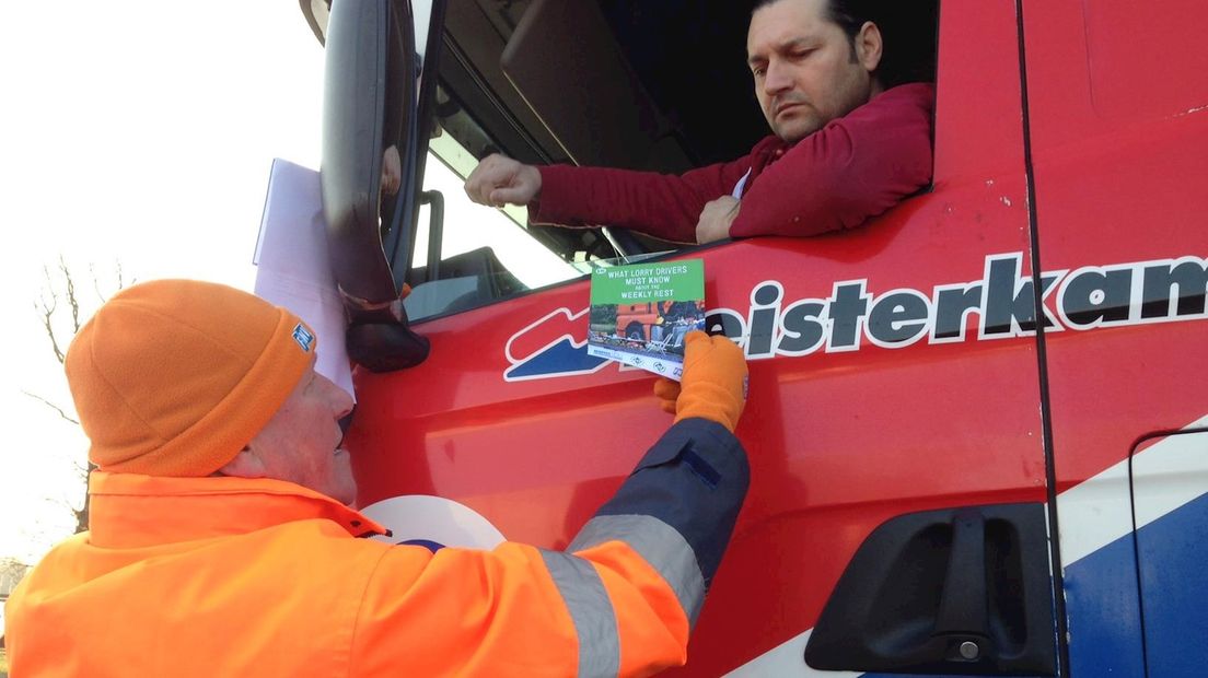 Actie bij transportbedrijf Heisterkamp in Oldenzaal