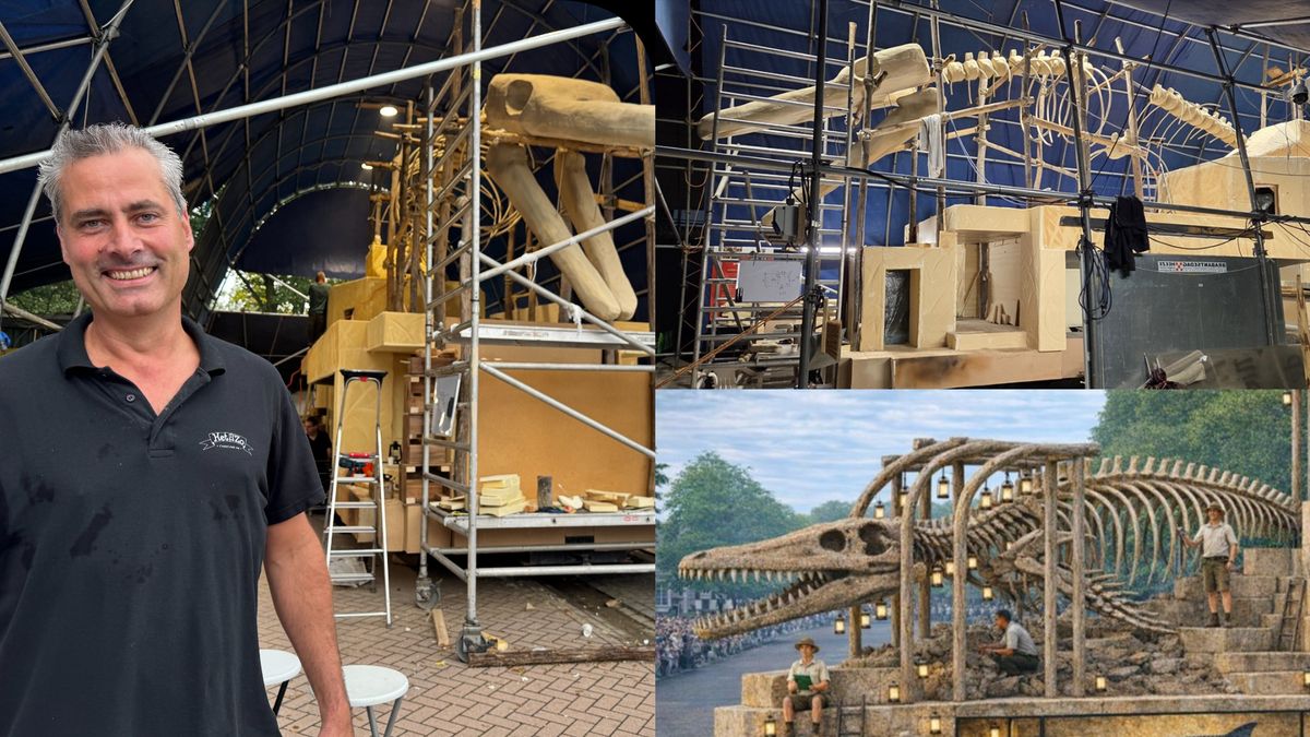 Van Maastricht naar Heeze: prehistorische mosasaurus Bèr loopt mee in Brabantse theaterparade