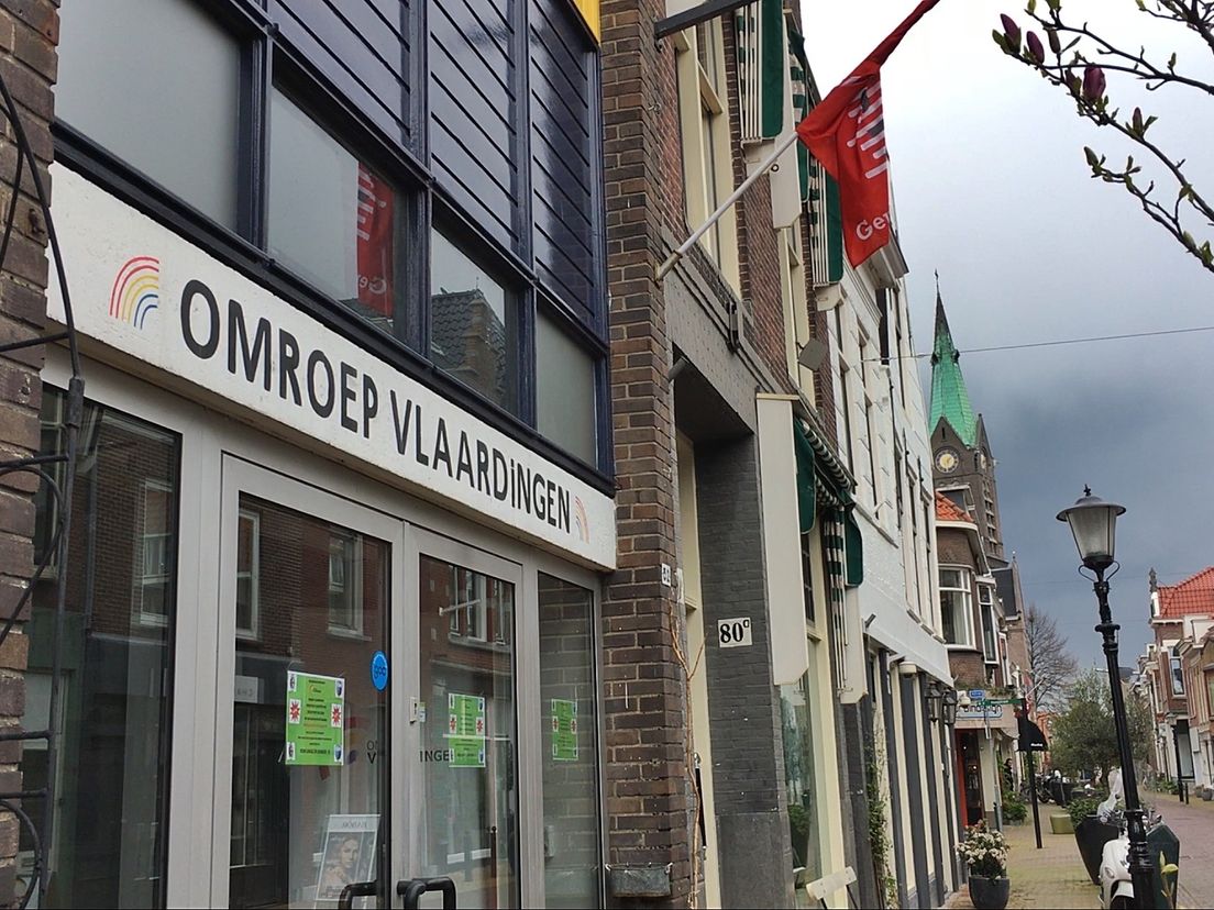 De studio van Omroep Vlaardingen aan de Hoogstraat.