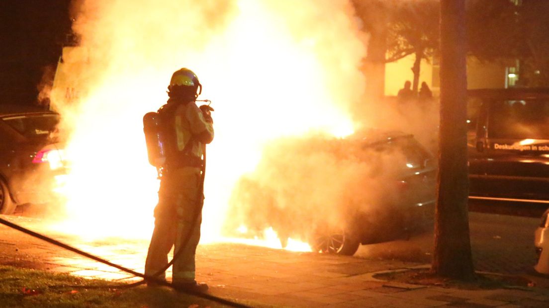 De autobrand was hevig