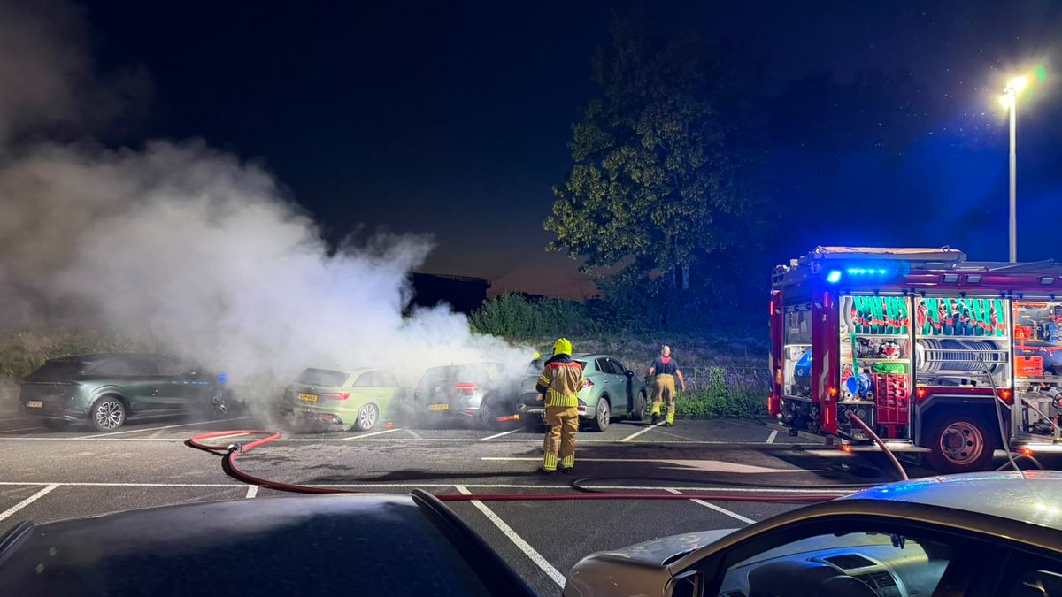 Twee auto's vatten vlam, oorzaak nog onbekend