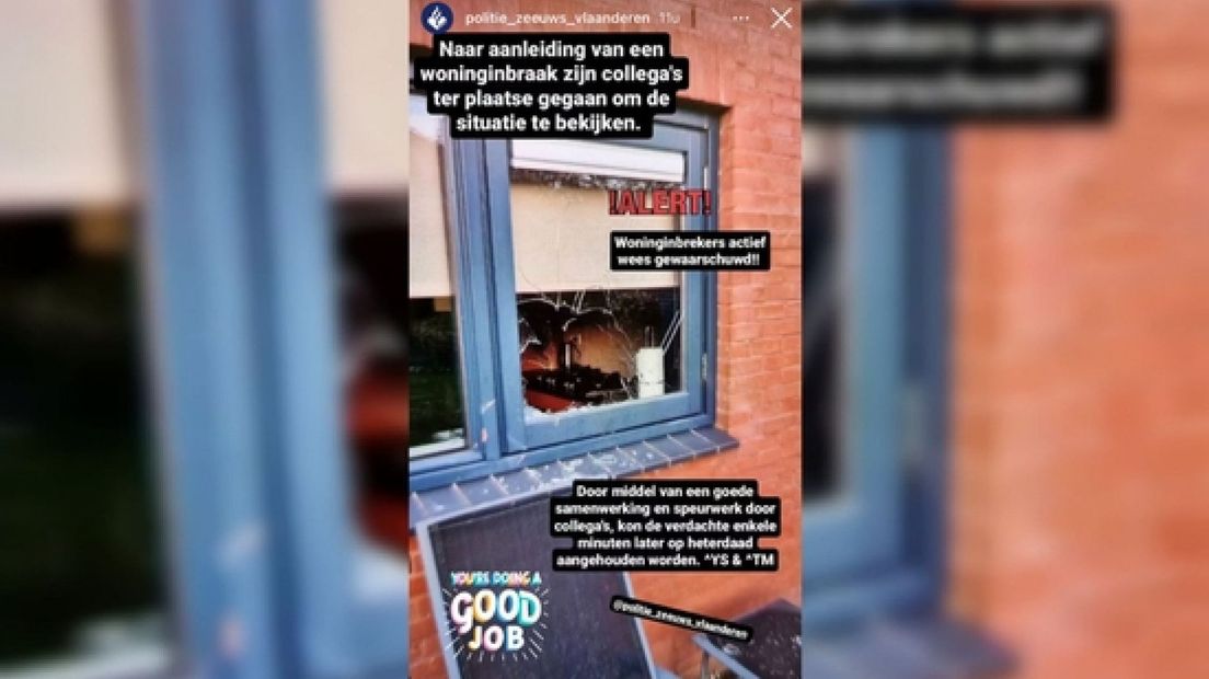 Story op Instagram bij Politie Zeeuws-Vlaanderen