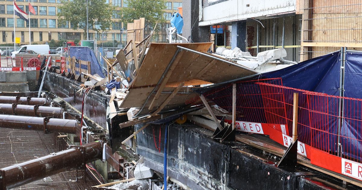 Muur stort meters naar beneden bij flat die moet worden gesloopt