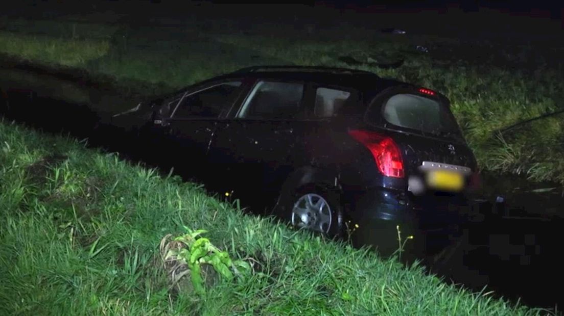 Auto in de sloot