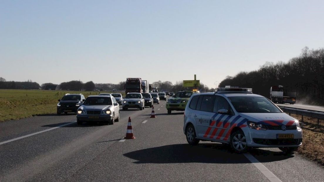 Linkerrijstrook is afgesloten