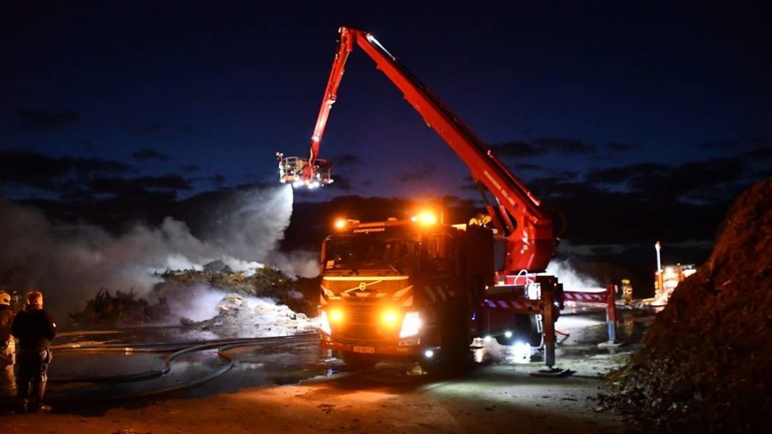 Brand bij compostbedrijf Schoondijke