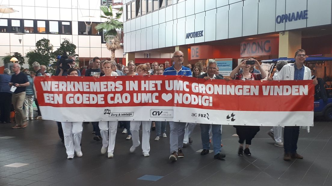 UMCG-personeel voerde meerdere keren actie voor een nieuwe cao