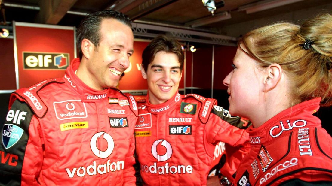 Coronel (links) en Uljee (rechts) als teamgenoten in 2002 met Jeroen Bleekemolen