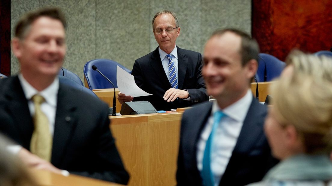 Minister Kamp tijdens het debat over de Mijnbouwwet donderdag.