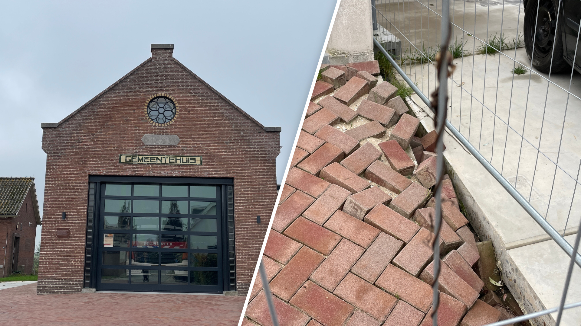 De carport van deze brandweerkazerne beweegt richting de sloot, en dat zijn niet de enige problemen 