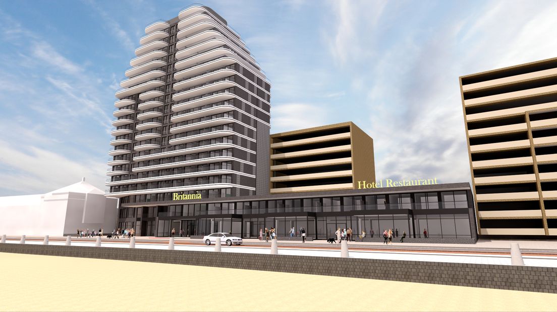 Een indruk van het nieuwe hotel Britannia in Vlissingen dat in 2024 klaar moet zijn