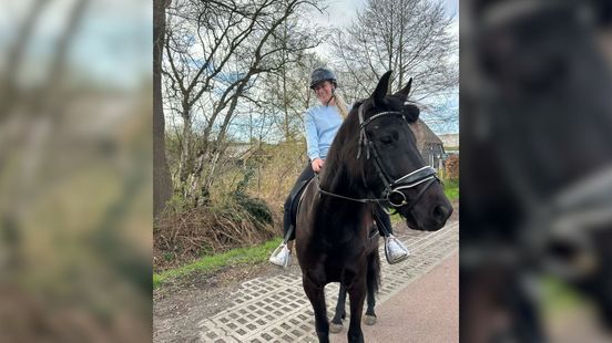 Angstige momenten voor Kim: jong paard schiet voor vrachtwagen langs