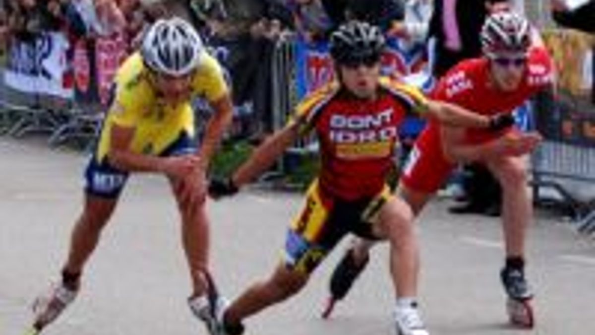 Ingmar Berga op podium World Inline Cup