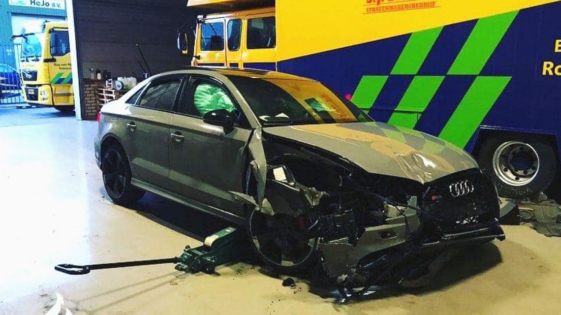 De geleende Audi, waarmee de verdachte van Etten-Leur naar Reeuwijk vluchtte