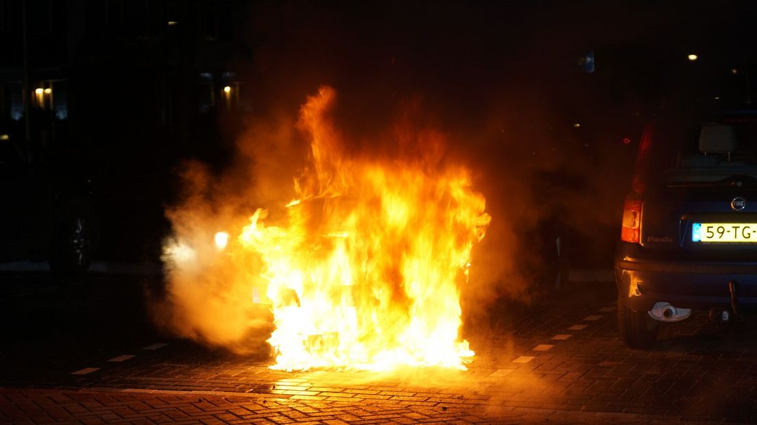 Een van de branden aan de Sparrengaarde in Waddinxveen