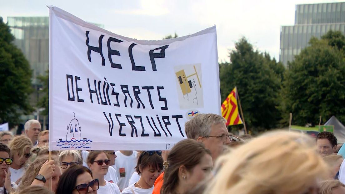 Huisartsen protesteren op het Malieveld in Den Haag
