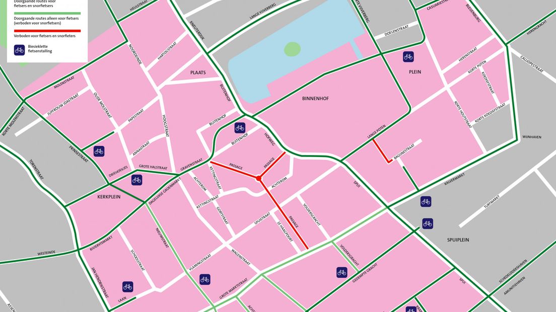 Op dit kaartje van de gemeente Den Haag zijn de nieuwe (snor)fietsroutes aangegeven