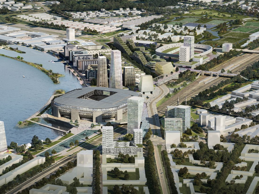 Artist impression van Feyenoord City Bron: OMA