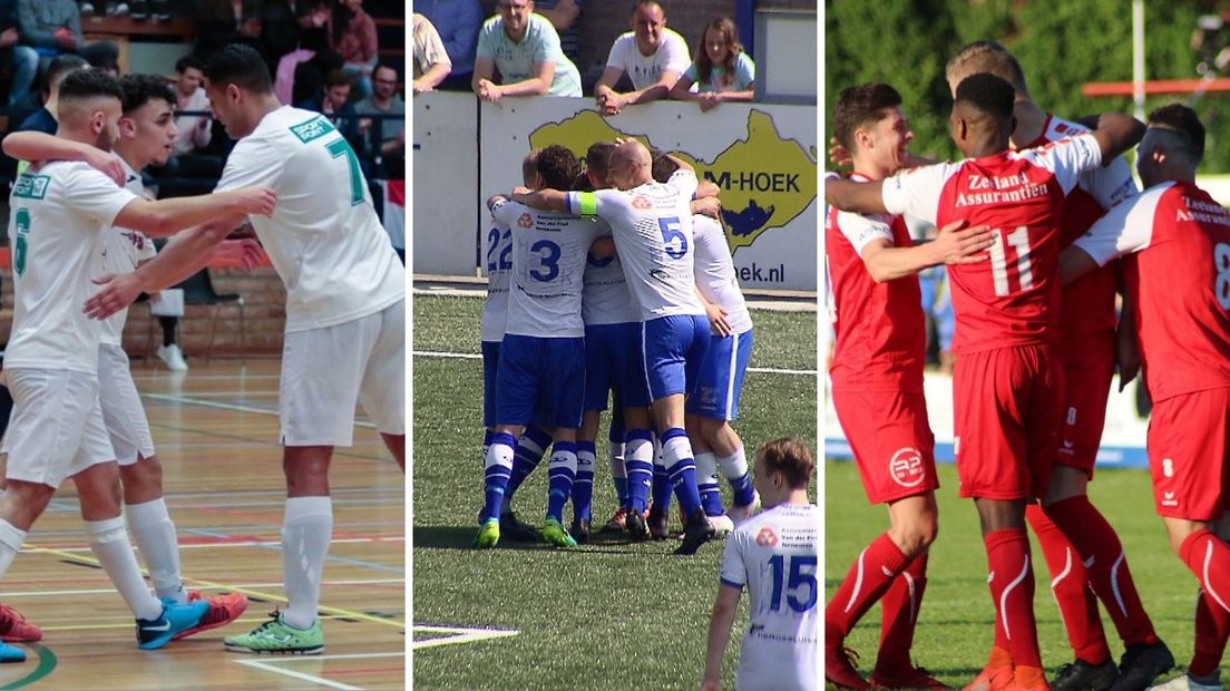 De genomineerden voor Sportploeg van het jaar: Groene Ster, Hoek en GOES (vlnr)