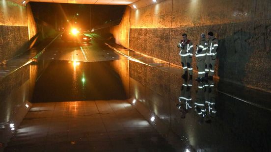 Tunnel noodgedwongen dicht door grote plas water