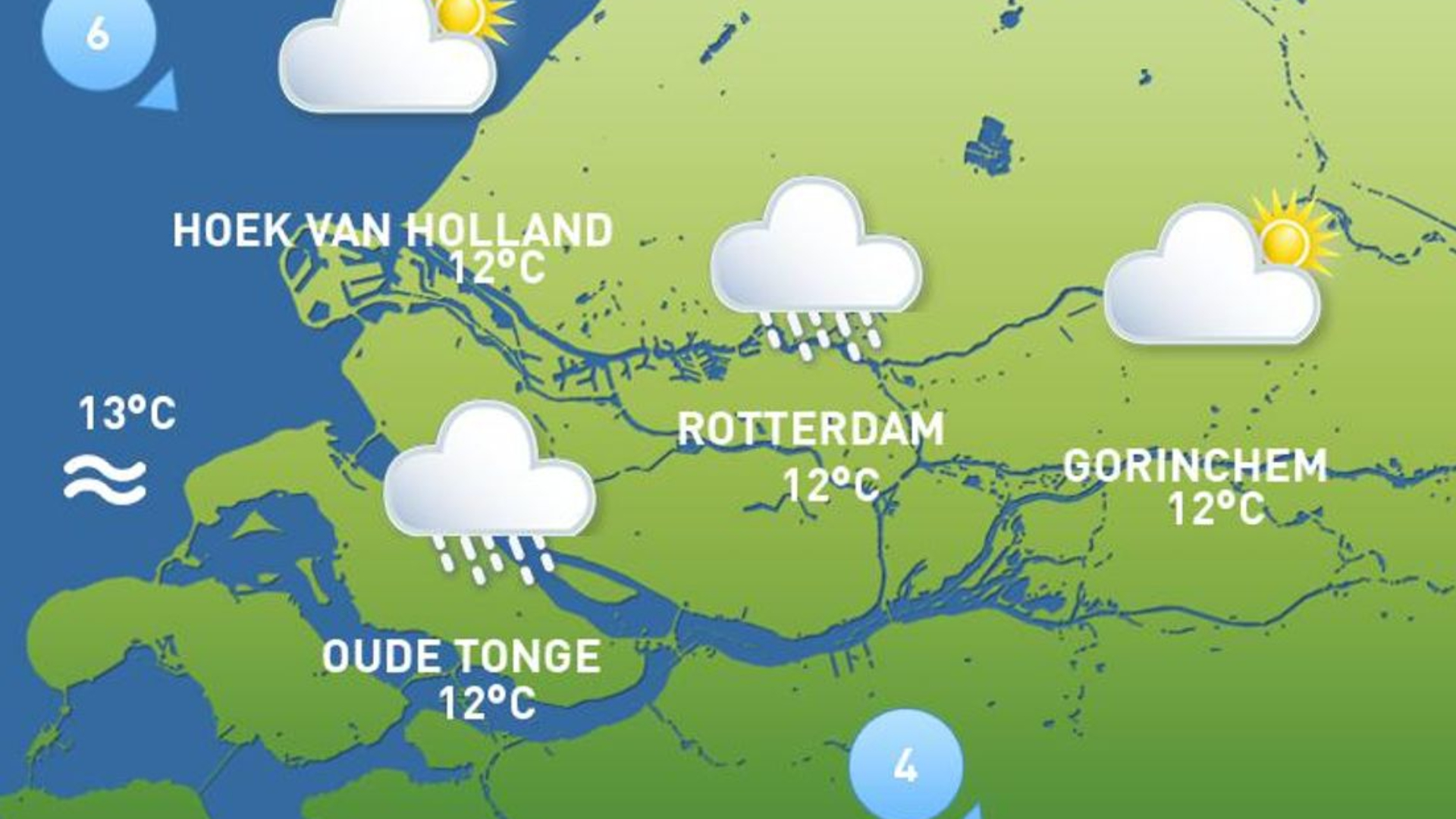Het is koud lenteweer met soms regen en soms zon