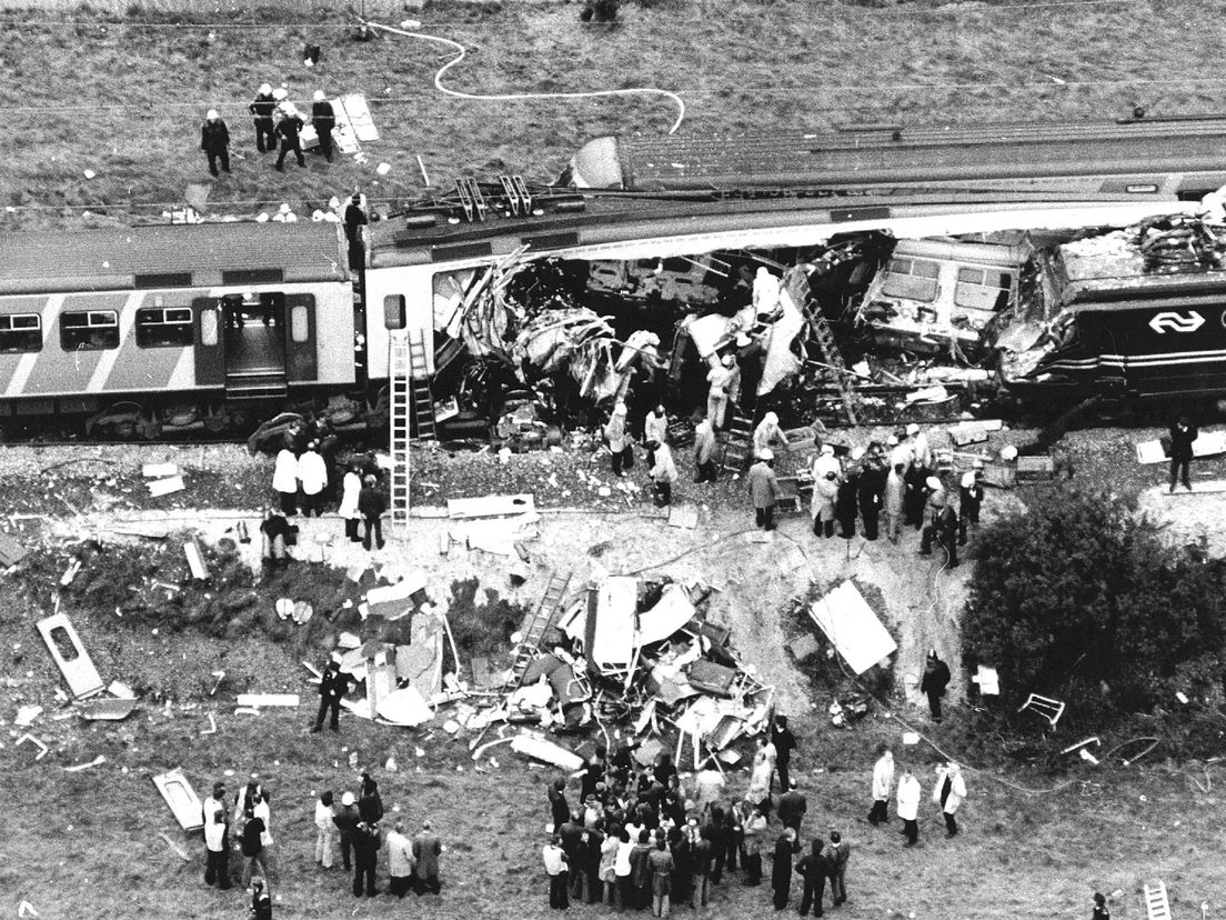 De treinramp in 1976.
