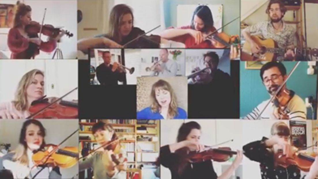 Fragment uit de clip van het liedje van het Noordpool Orkest