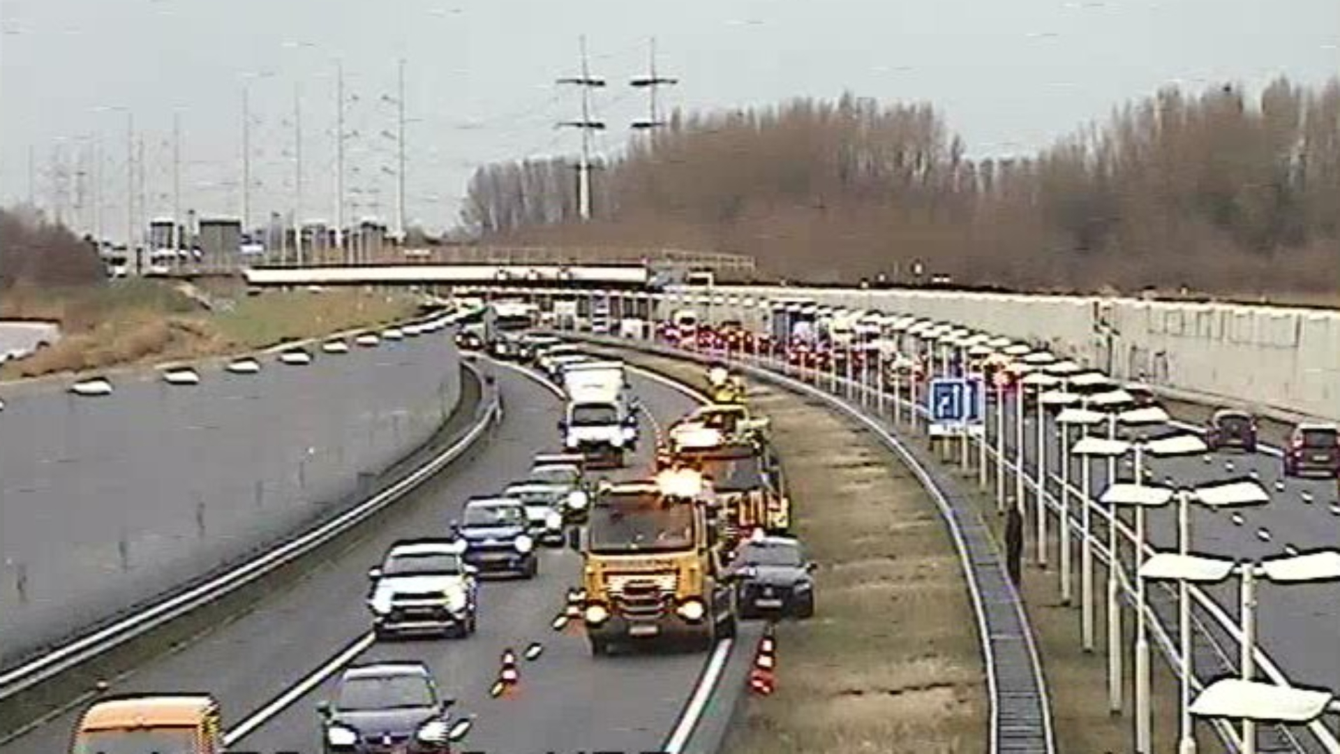 Pechgevallen zorgen voor lange file op A4.