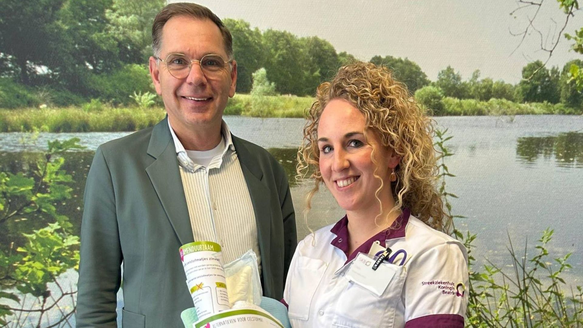 Duurzaamheidscoördinator Jan-Willem Berends en Green Nurse Champion Ellen Te Lindert - Ebbers.