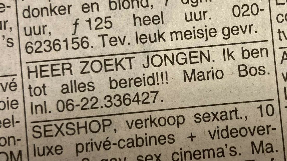 De seksadvertentie waarmee de pseudokoper contact zocht met de dieven