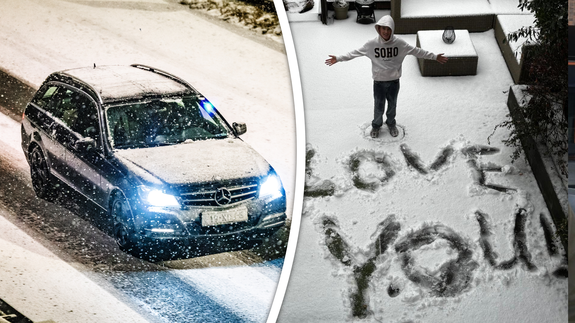 De sneeuw zorgt voor witte wegen, maar ook voor sneeuwpret in de regio.