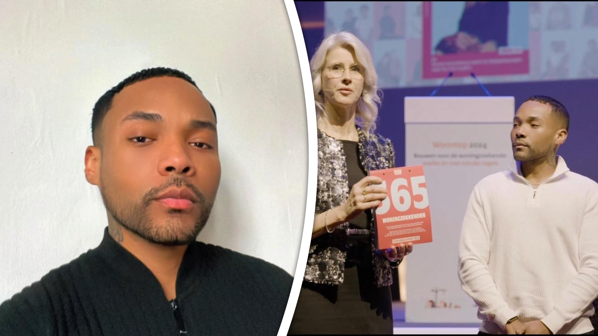 Links Moreno, rechts Moreno en Mona Keijzer bij de Woontop