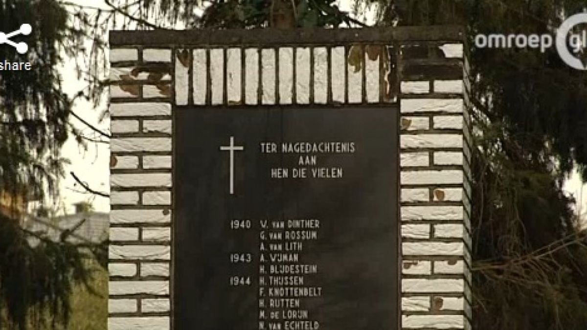 Oorlogsmonument in Wamel in verval