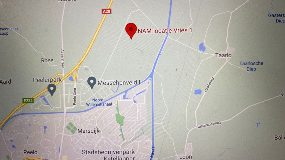 kaart NAM locatie
