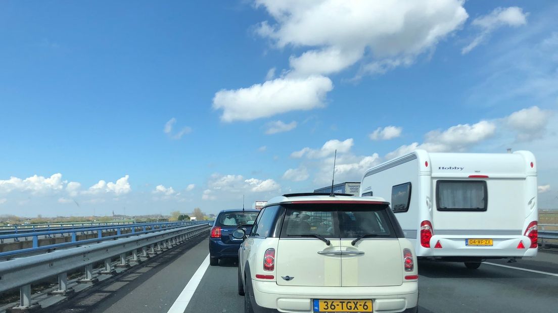 File op de A58 (archief)