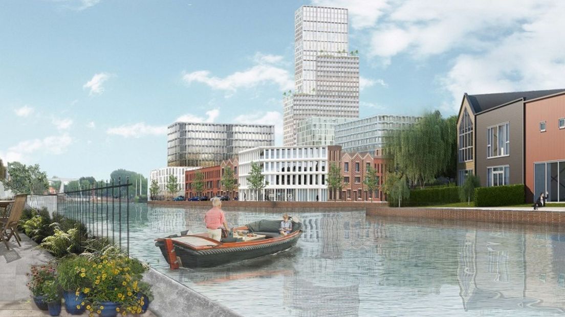 Voorbeeld van de plannen voor de hoogbouw in het havenkwartier