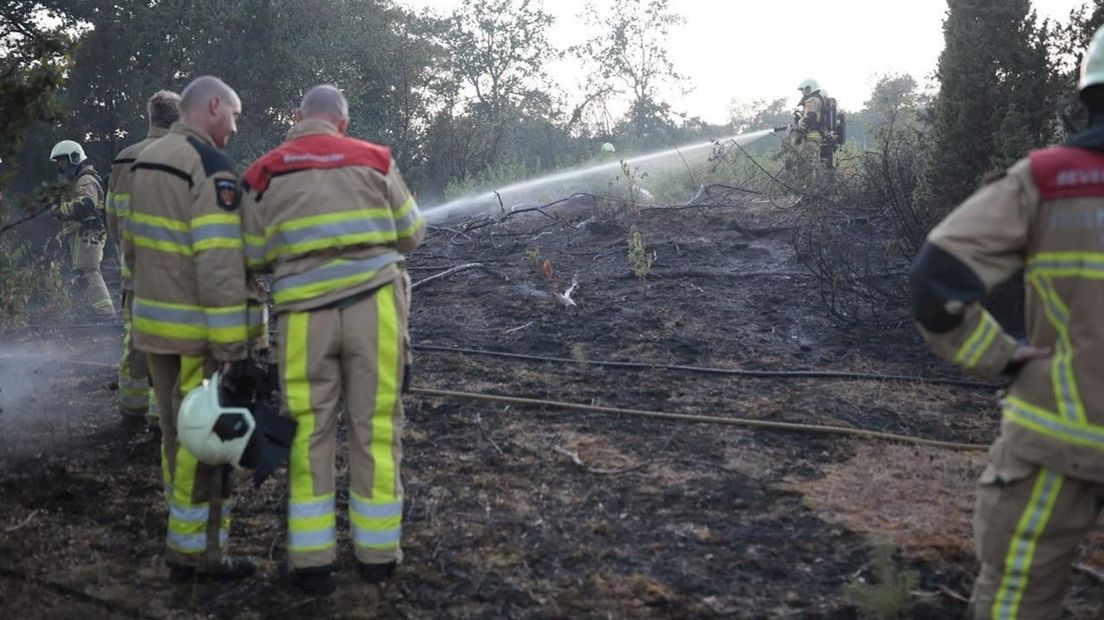 Brandweer bezig met blussen van bosbrand