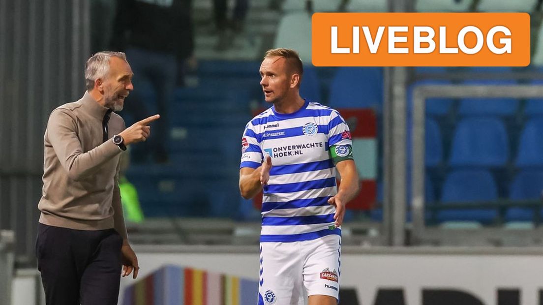 De Graafschap-trainer Adrie Poldervaart met Siem de Jong