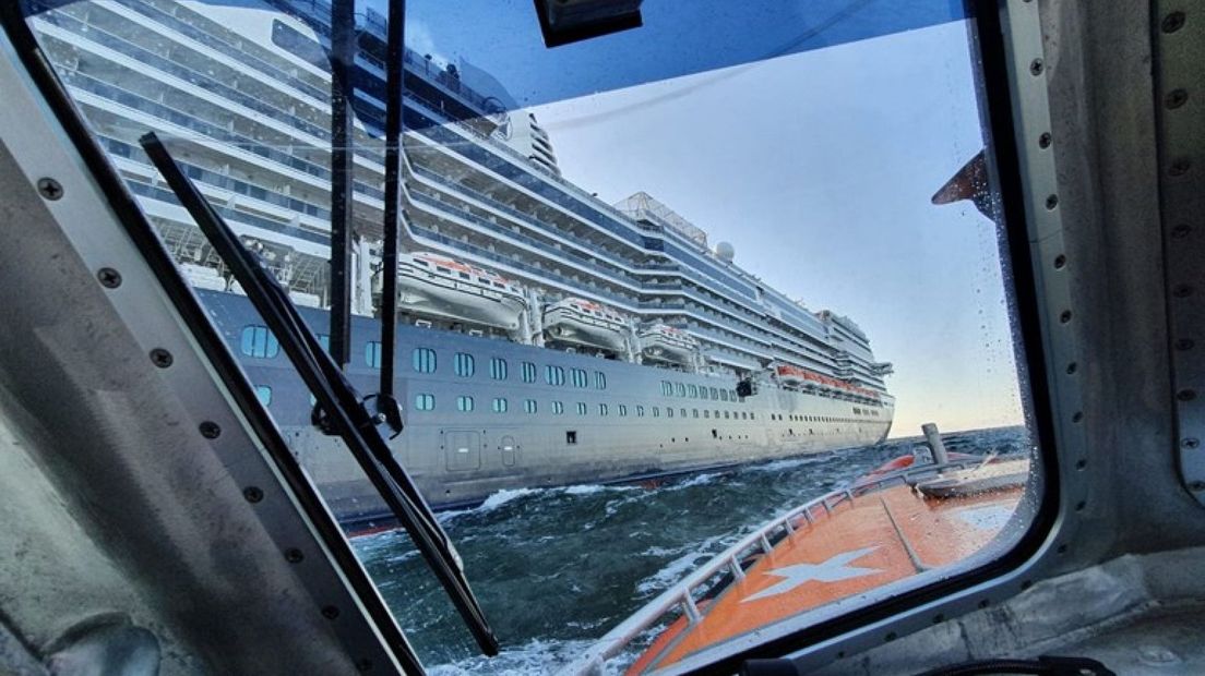 Een van de cruiseschepen op de Noordzee