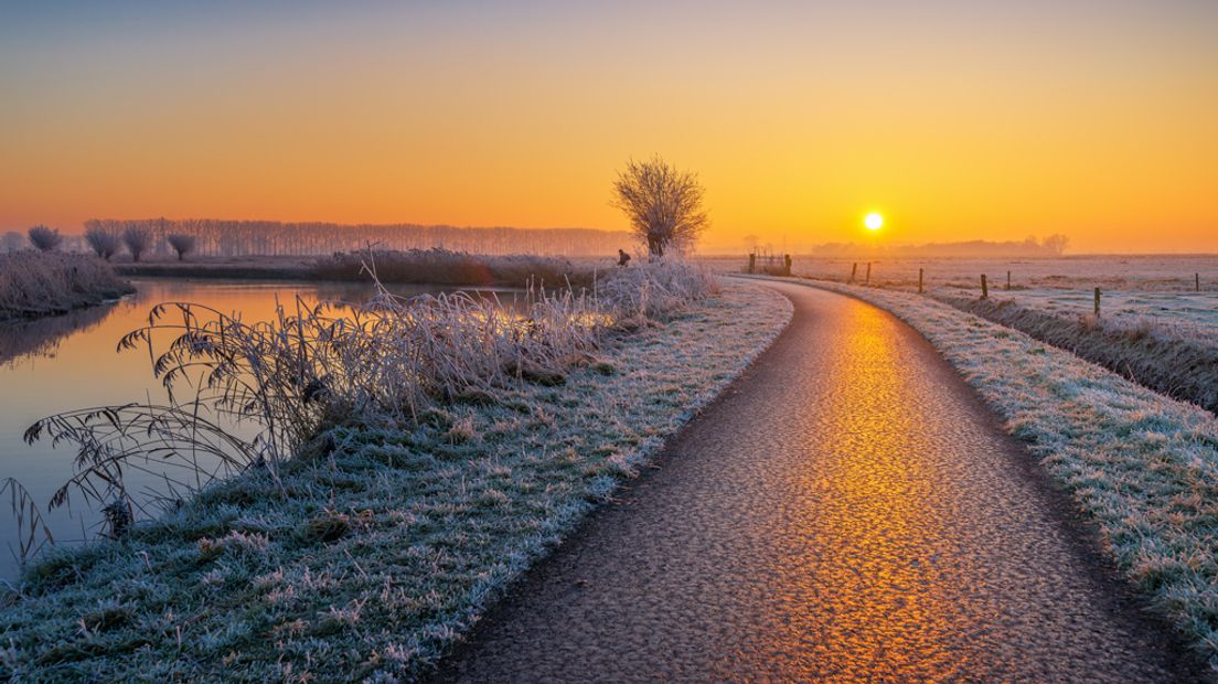 Deze winterse weerfoto werd enkele dagen geleden gemaakt bij Rhenen.