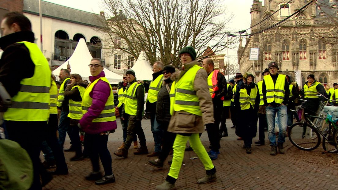 Gele hesjes-protest in Middelburg