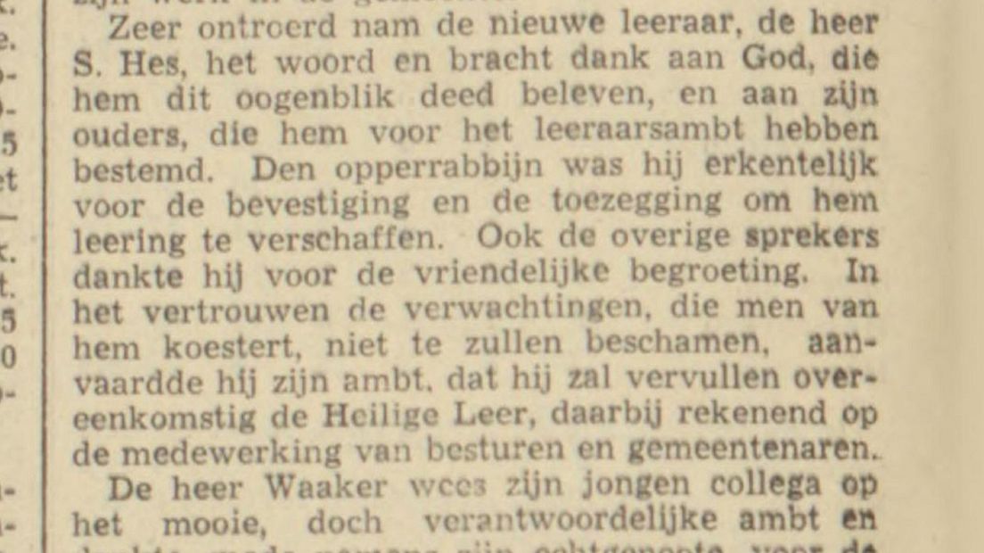 Yn 1938 waard Hes yn Harns beneamd as learaar, in emosjoneel barren