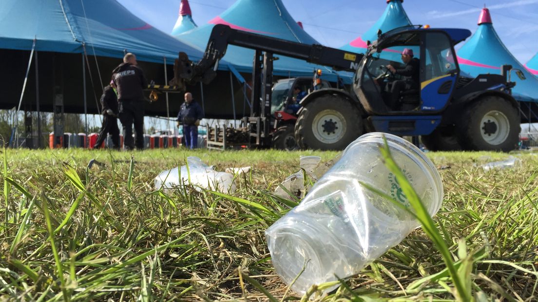 Op het festivalterrein was maandag nog goed te zien dat hier een gezellig feestje gevierd is.