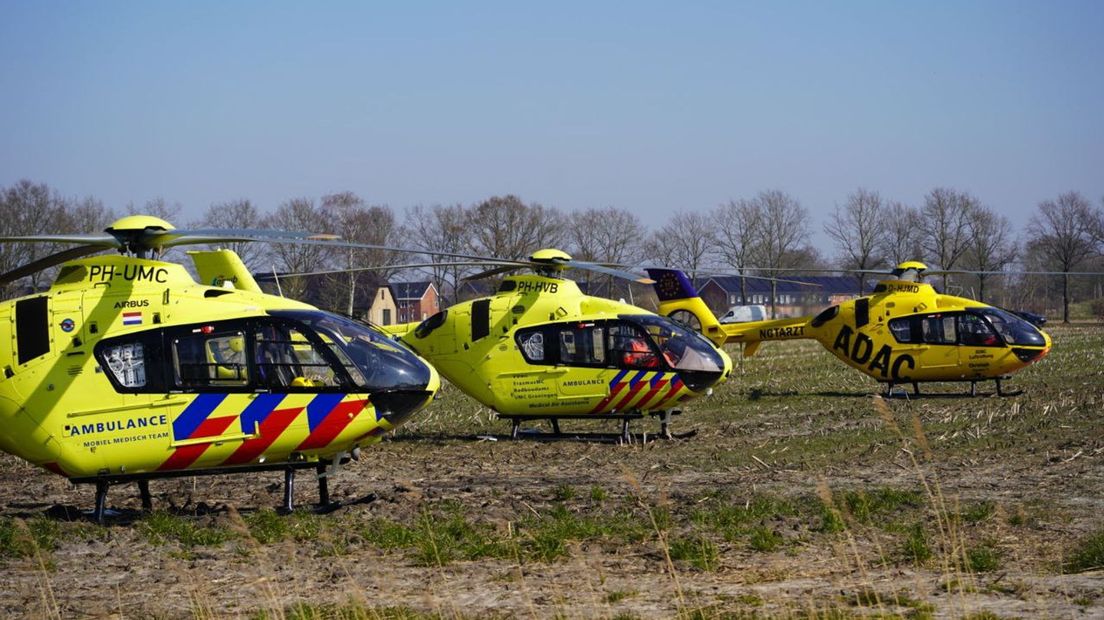 Traumahelikopters geland bij ongevalsplek