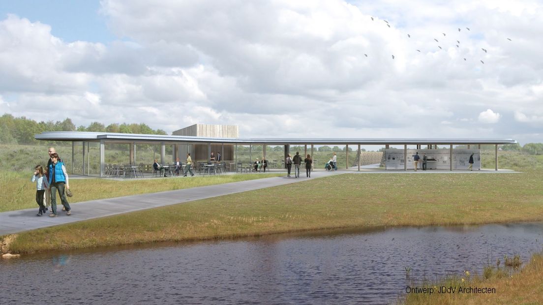 Het onwtworpen infocentrum bij het Holtingerveld (Rechten: JDdV Architecten)