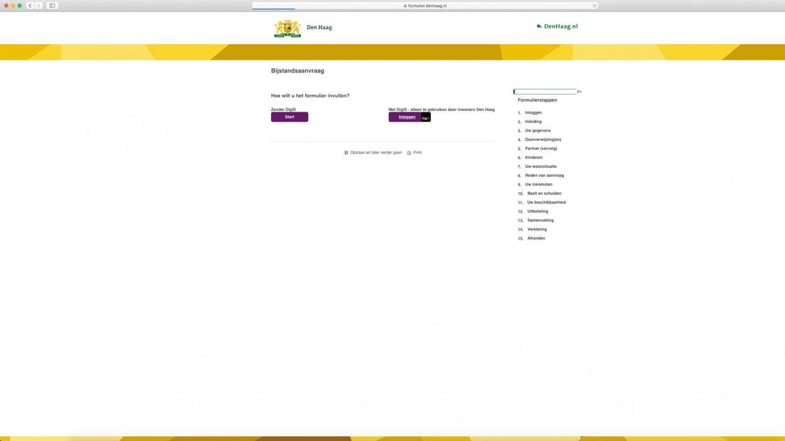 Website gemeente Den Haag | Screenshot: Omroep West