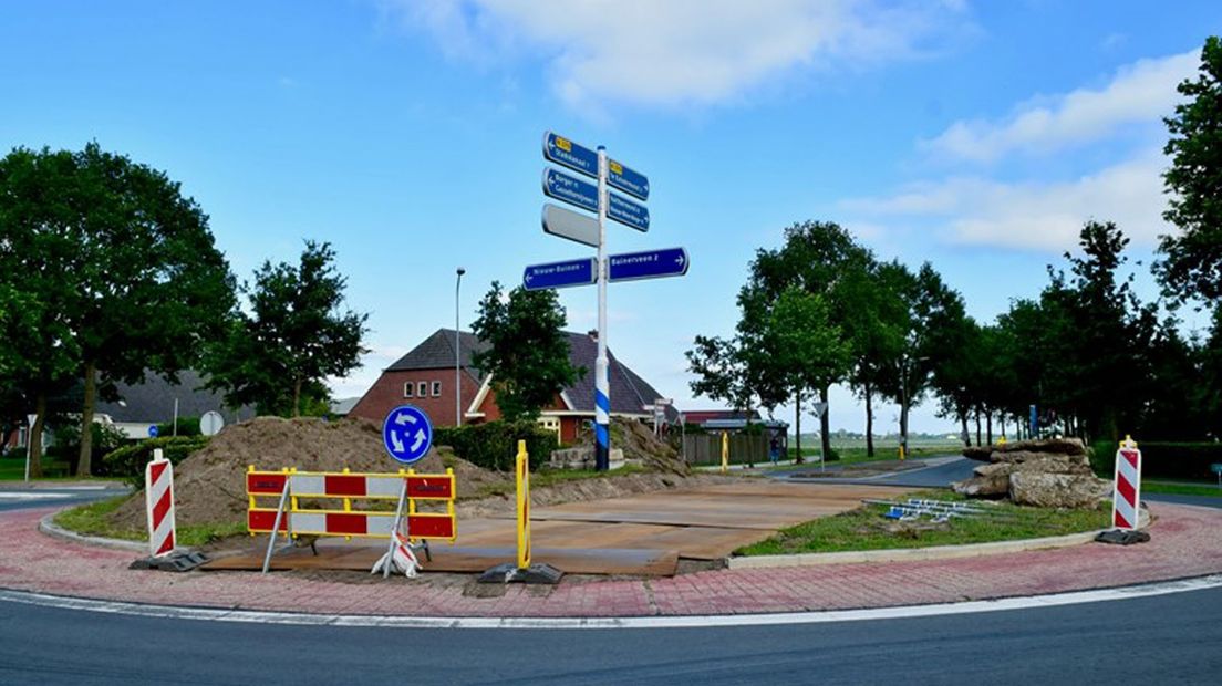 Een aangepaste rotonde in Nieuw-Buinen