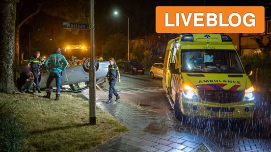 Auto slaat over de kop bij ongeval op de Apeldoornsestraat in Voorthuizen. Auto slaat over de kop bij ongeval op de Apeldoornsestraat in Voorthuizen.